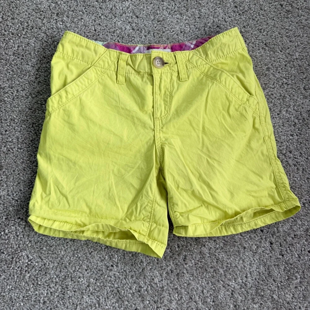 Y2K Old Navy Shorts Kids 10 Yellow Chino Twill Zip Fly Regular Fit Summer Casual
